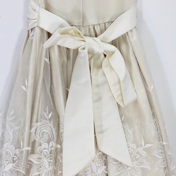 CINDERELLA Lace Satin Dress Champagne Ivory Cream Wedding Princess Size - Picture 7 of 11